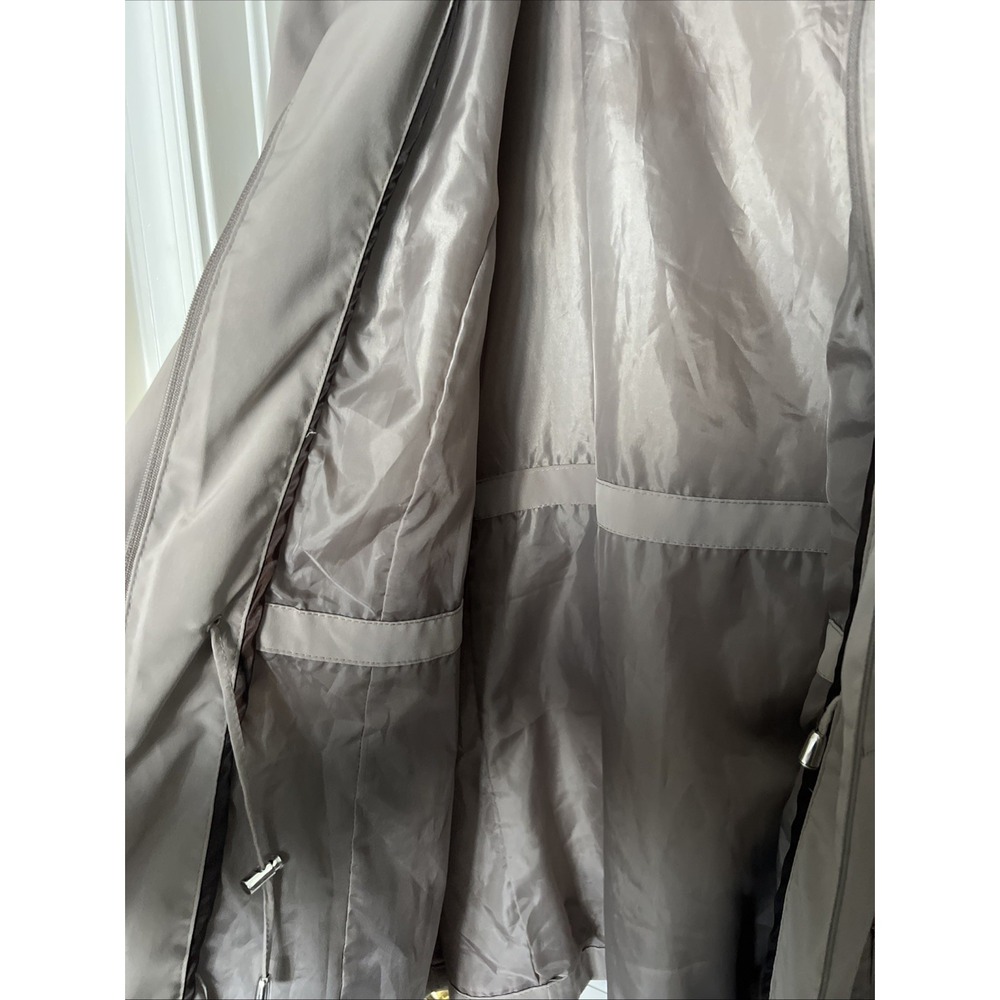 George Hoo1ded Lightweight Utility Taupe Jacket Lined Detachable Hood Sz 18/20 - Picture 6 of 16